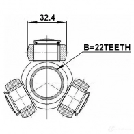 Трипоид приводного вала FEBEST 4056111113692 560603424 KI53 8W 2216spa - Изображение 2