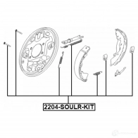 Комплектующие, стояночная тормозная система FEBEST 2204-SOULR-KIT E DHPGW 1440024253 - Изображение 2