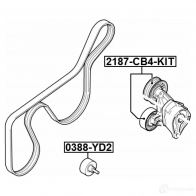 Натяжной ролик приводного ремня FEBEST 1Q 4IW 2187cb4kit 4056111107691 3824871 - Изображение 2