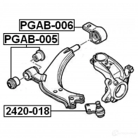 Сайлентблок FEBEST 116160299 4056111066431 HV HQZTY pgab005 - Изображение 2