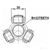 Трипоид приводного вала FEBEST 3824756 5 ZQT3 4056111101705 2116cak - Изображение 2
