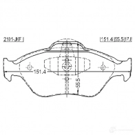 Тормозные колодки, комплект FEBEST 4056111093734 3824671 A0 YV9 2101jhf - Изображение 2