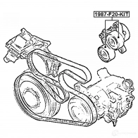 Натяжной ролик приводного ремня FEBEST 4056111102146 3824569 1987f20kit LA4A FL - Изображение 2