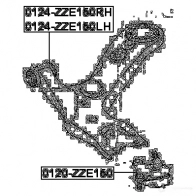Рычаг FEBEST V 48ZU 4056111066912 0124zze150lh 3821321 - Изображение 2