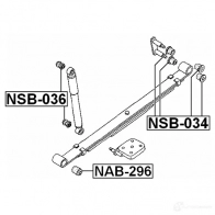 Втулка рессоры FEBEST nsb034 4056111028064 3828620 KRBK W - Изображение 2