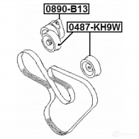 Натяжитель ремня, клиновой зубча FEBEST H TO36U 1440024084 0890-B13 - Изображение 2
