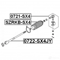 Осевой шарнир, рулевая тяга FEBEST 6 FSZV 1440024066 0722-SX4JY - Изображение 2