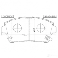 Тормозные колодки, комплект FEBEST 0101ncp20f 4056111092812 3820763 K55I4 Z - Изображение 2