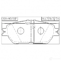 Тормозные колодки, комплект FEBEST 3820761 4056111092829 0101mcv30f MS 3V7 - Изображение 2