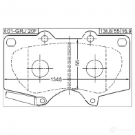 Тормозные колодки, комплект FEBEST 0101grj120f MB5 U6G 3820744 4056111087979 - Изображение 2
