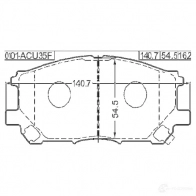 Тормозные колодки, комплект FEBEST 3820723 0101acu35f FXQW H 4056111071718 - Изображение 2