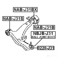 Сайлентблок FEBEST 63W AN 3828328 4056111099859 nabj31bx - Изображение 2
