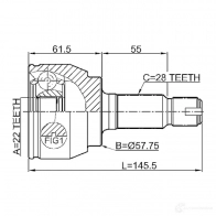 Шрус приводного вала, комплект FEBEST 54448452 2910fliir RXWS1Z Q 4056111087795 - Изображение 2