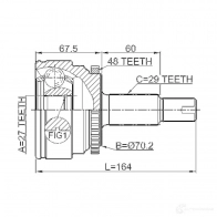 Шрус граната FEBEST 3825228 9T1UV J2 2910diiif 4056111070186 - Изображение 2