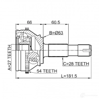 Шрус граната FEBEST 4056111074283 2810duca54 WR7TO N 400980638 - Изображение 2
