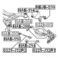 Сайлентблок FEBEST Q FCNI8 nab294 3828249 4056111072890 - Изображение 2