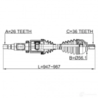 Приводной вал FEBEST 2714s40rh 1424732412 4056111129952 AQJ7 WBF - Изображение 2