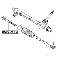 Осевой шарнир, рулевая тяга FEBEST 0522-MZ2 NLNK OK 1440024045 - Изображение 2