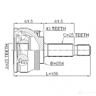 Шрус граната FEBEST 1E1QK0 P 2710v40a43 3825206 4056111077802 - Изображение 2