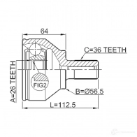 Шрус приводного вала, комплект FEBEST 2710s40ii 4056111056432 3825205 2N 0J7IC - Изображение 2