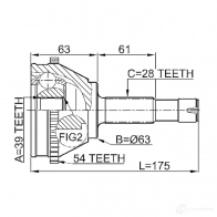 Шрус граната FEBEST 4GNK V 4056111037356 53942546 2510boxa54 - Изображение 2