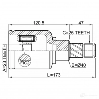 Шрус приводного вала, комплект FEBEST 2411kaptlh 1437434957 X EDKUN - Изображение 2