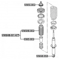Пыльник и отбойник амортизатора FEBEST ISZB R0 1438716120 vwshb001kit - Изображение 2