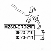 Втулка стабилизатора FEBEST 4056111126524 O6 V7MKQ 1424431069 mzsberd25f - Изображение 2