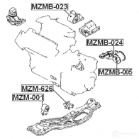 Подушка двигателя, опора FEBEST mzmb023 4056111008639 3827978 U3B7 49N - Изображение 2