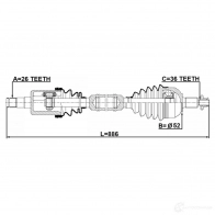 Приводной вал FEBEST 1437435024 2314pvrh LH QJSH - Изображение 2