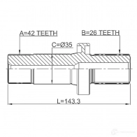 Приводной вал FEBEST 1424732411 4056111125541 SL25 N 2312trt5rh - Изображение 2