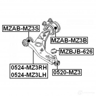 Сайлентблок FEBEST E 6S2VNM 4056111025476 mzabmz3s 3827842 - Изображение 2