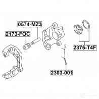 Пружина, колодки дискового тормоза FEBEST 2303-001 1440023286 X J3JJ - Изображение 2
