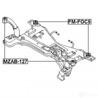 Сайлентблок задней балки FEBEST 4056111084732 mzab127 3827796 K57BR SU - Изображение 2