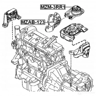 Подушка двигателя, опора FEBEST mzab123 3827792 4056111076324 C PFMUH - Изображение 2
