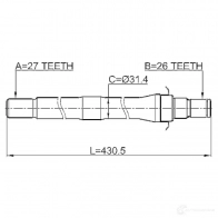 Приводной вал FEBEST 4056111127279 2212sp4wdat 1424732408 C HRAIX - Изображение 2