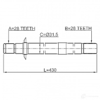Приводной вал FEBEST HLXLR 2C 4056111129907 1424732406 2212sorrh - Изображение 2