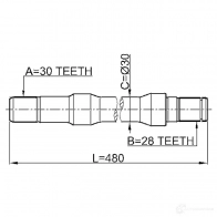 Приводной вал FEBEST 3824941 9DDA0 L 4056111070100 2212sor - Изображение 2