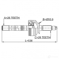 Шрус граната FEBEST 1270600058 2214sor 2HNP B0 4056111116419 - Изображение 2