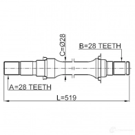 Приводной вал FEBEST 4056111051963 NW29 3 2212car 3824938 - Изображение 2