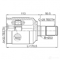 Шрус граната FEBEST 2211xm12lh 1270600024 4056111113302 R8U BXF - Изображение 2