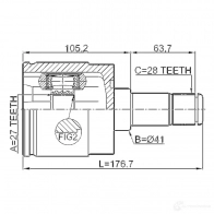 Шрус граната FEBEST 4056111118550 5J FX1Y 1270599964 2211ghlh - Изображение 2