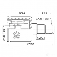 Шрус приводного вала, комплект FEBEST TMX BD2W 4056111102986 2211ceed 567744406 - Изображение 2