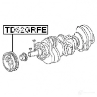 Шкив коленвала FEBEST 4056111075846 3829778 R 5LUNQ tds2grfe - Изображение 2