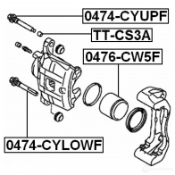 Направляющий болт тормозного суппорта FEBEST 0474cyupf MK ZO2R 3823236 4056111060705 - Изображение 2