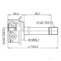 Шрус граната FEBEST 2210spm 4056111078625 3824915 D 7SU5 - Изображение 2