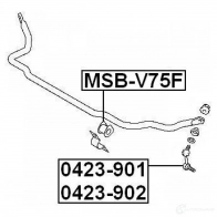 Втулка стабилизатора FEBEST 3827656 msbv75f YQ10 YV6 4056111064444 - Изображение 2