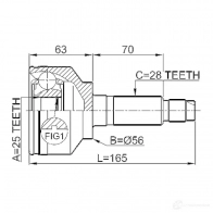 Шрус приводного вала, комплект FEBEST OT6X AK2 4056111038858 3824911 2210sor - Изображение 2