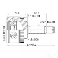 Шрус приводного вала, комплект FEBEST 2210opia47 MS41SD E 602807394 4056111113012 - Изображение 2
