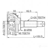 Шрус граната FEBEST 3820788 4056111035789 0110010a48 J C0R8OB - Изображение 2